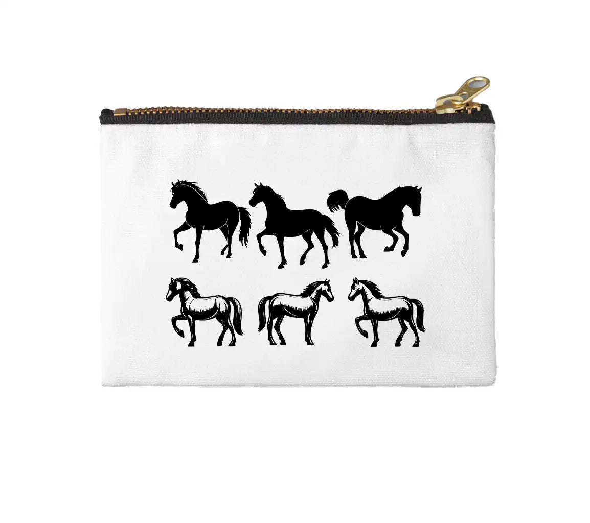 A Black And White Drawing Of Horses And Horses