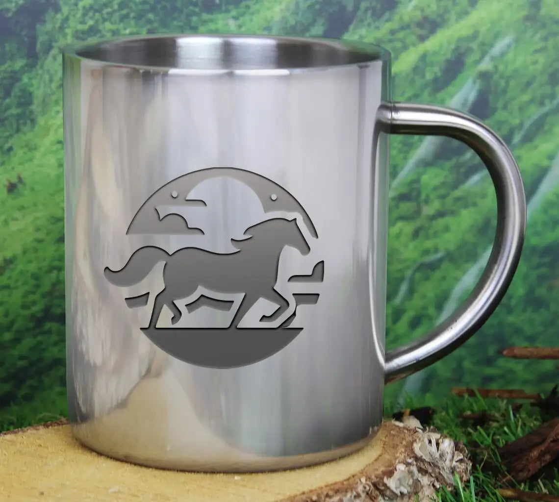 A Black And White Logo Of A Horse And A Horse