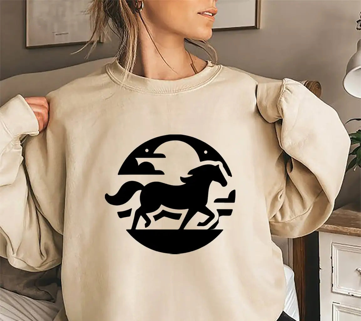 A Black And White Logo Of A Horse And A Horse