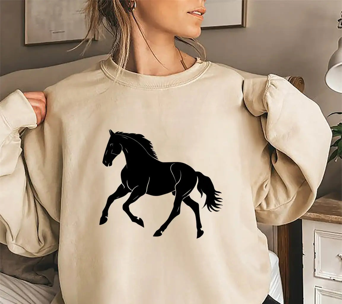 A Black Horse With A White Background And The Image Of A Horse