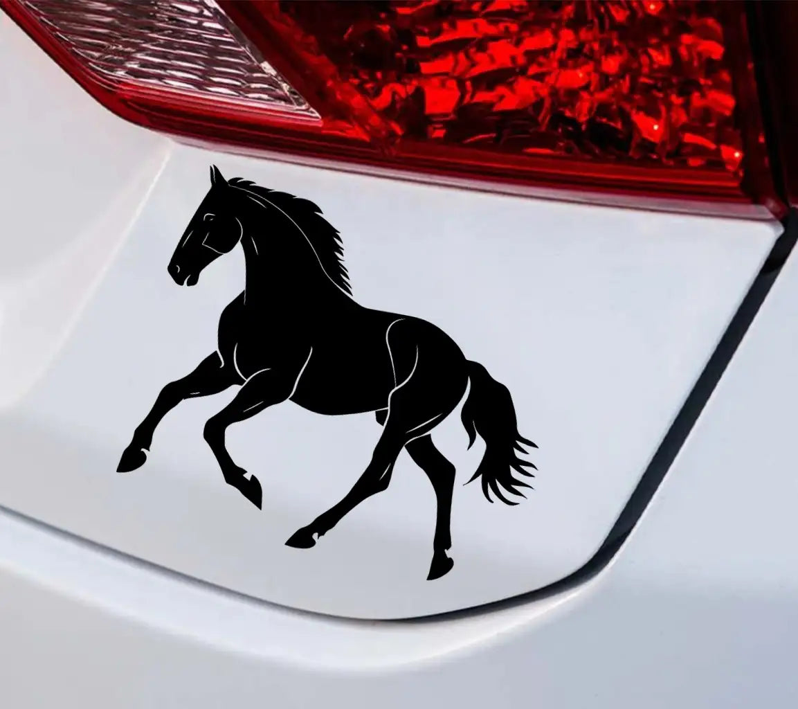 A Black Horse With A White Background And The Image Of A Horse