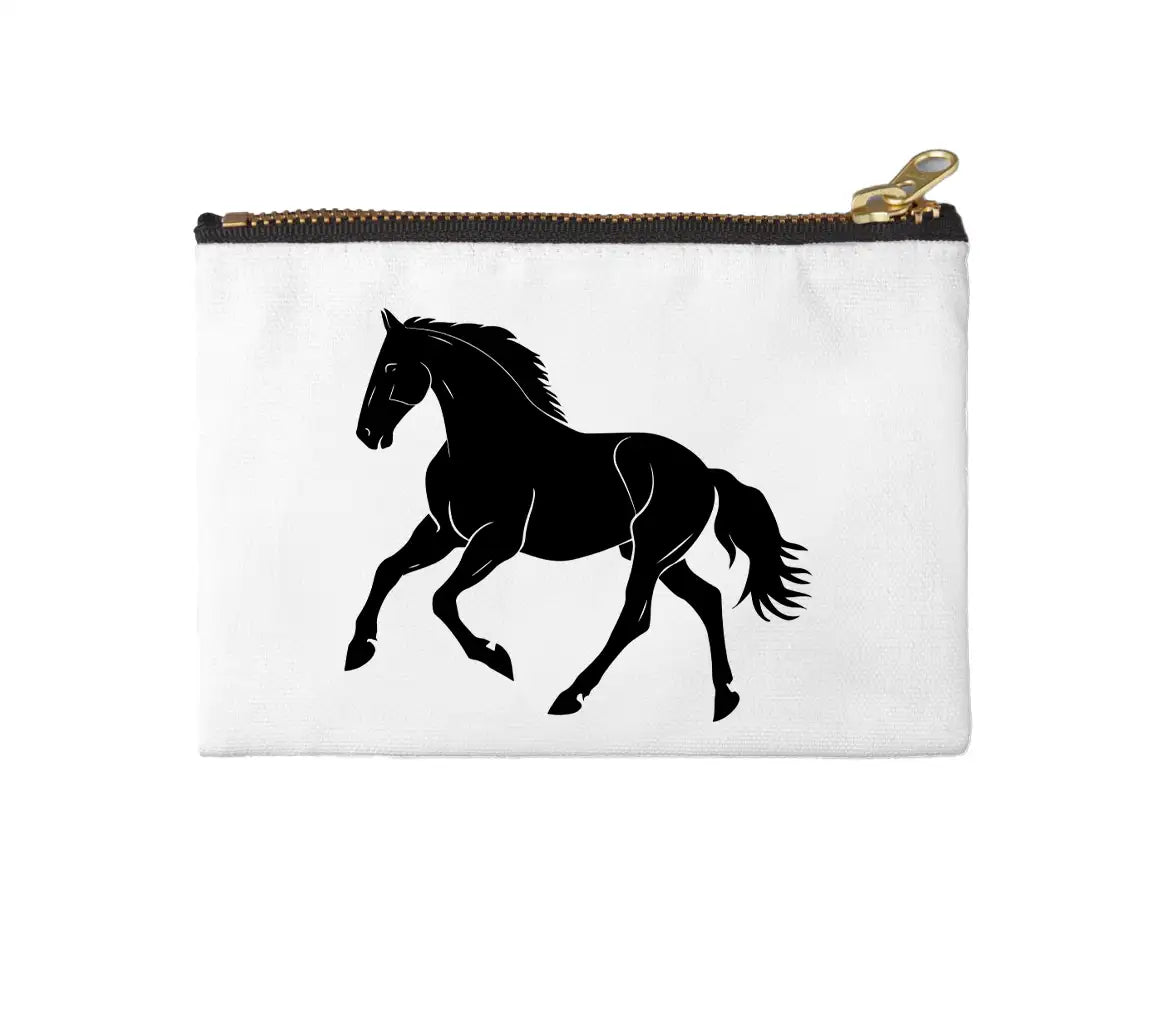 A Black Horse With A White Background And The Image Of A Horse