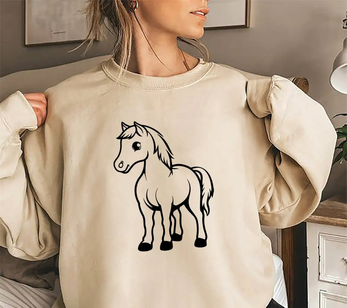 A Cartoon Drawing Of A Horse With A Sad Face