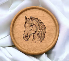 A Drawing Of A Horse With A Black And White Line On It