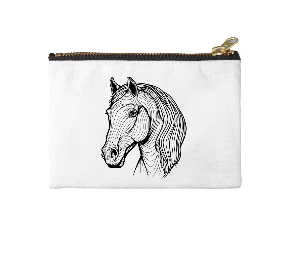 A Drawing Of A Horse With A Black And White Line On It