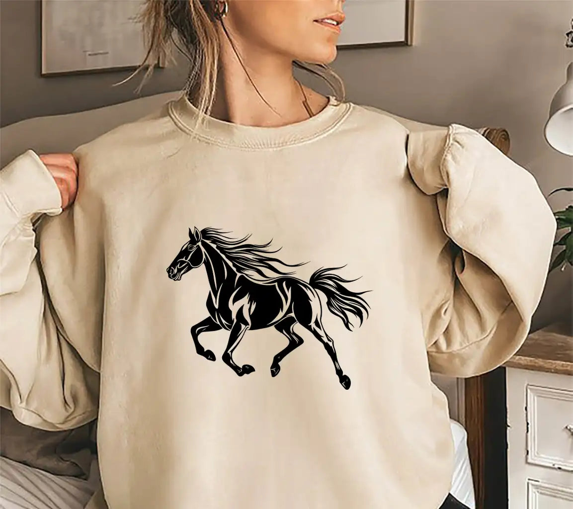 A Drawing Of A Horse With A White Background