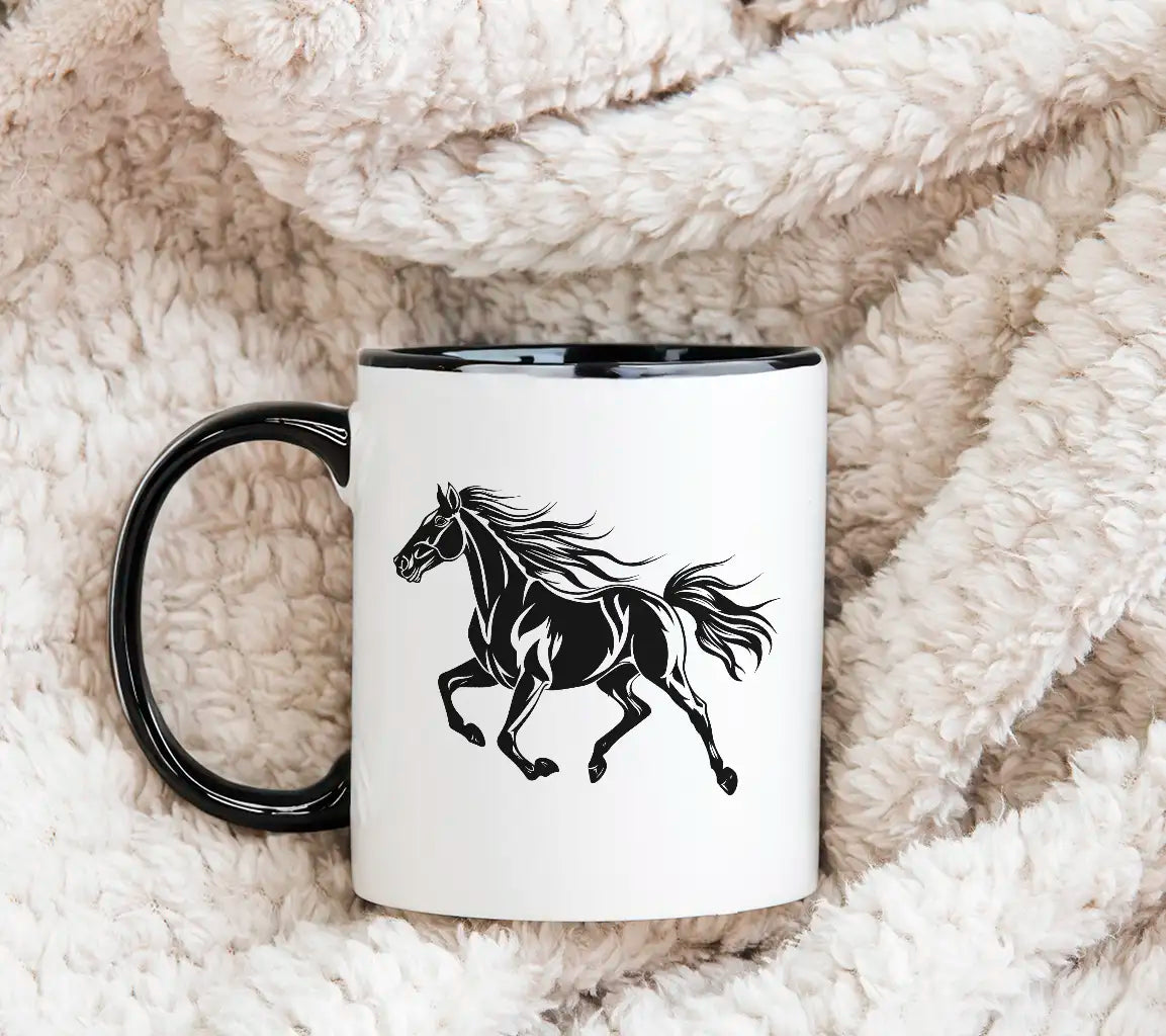 A Drawing Of A Horse With A White Background