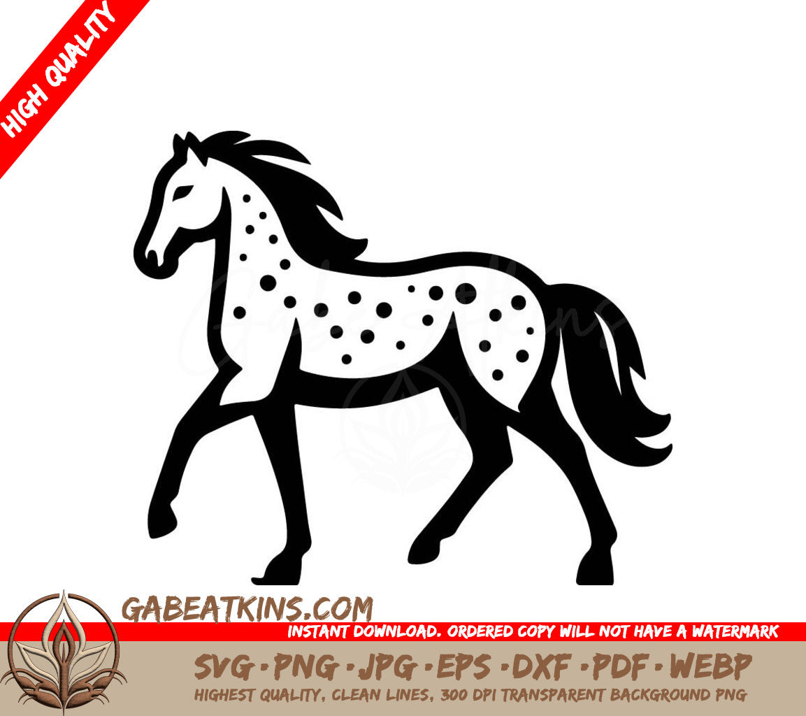  A Spotted Horse SVG - a drawing of a horse with spots on it SVG