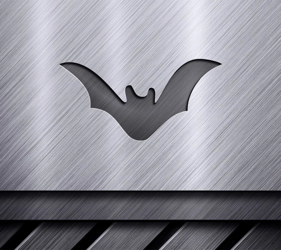 Black Bat Silhouette SVG - Spread Wings, White Background SVG