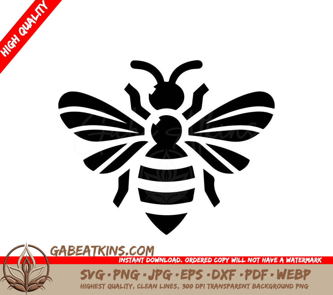  Bee Silhouette SVG - Simple Bee Illustration SVG