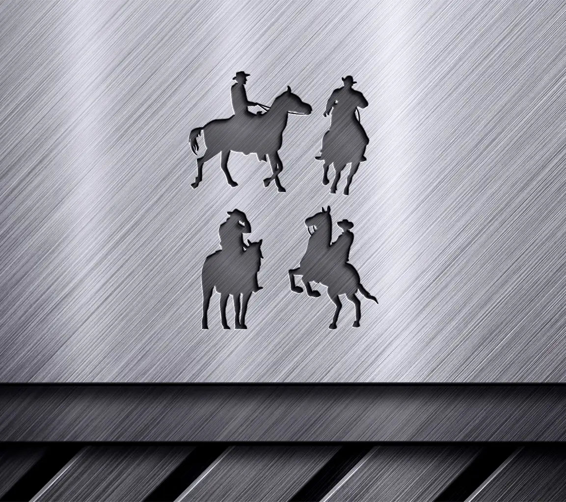 Cowboy Action Silhouette Vector