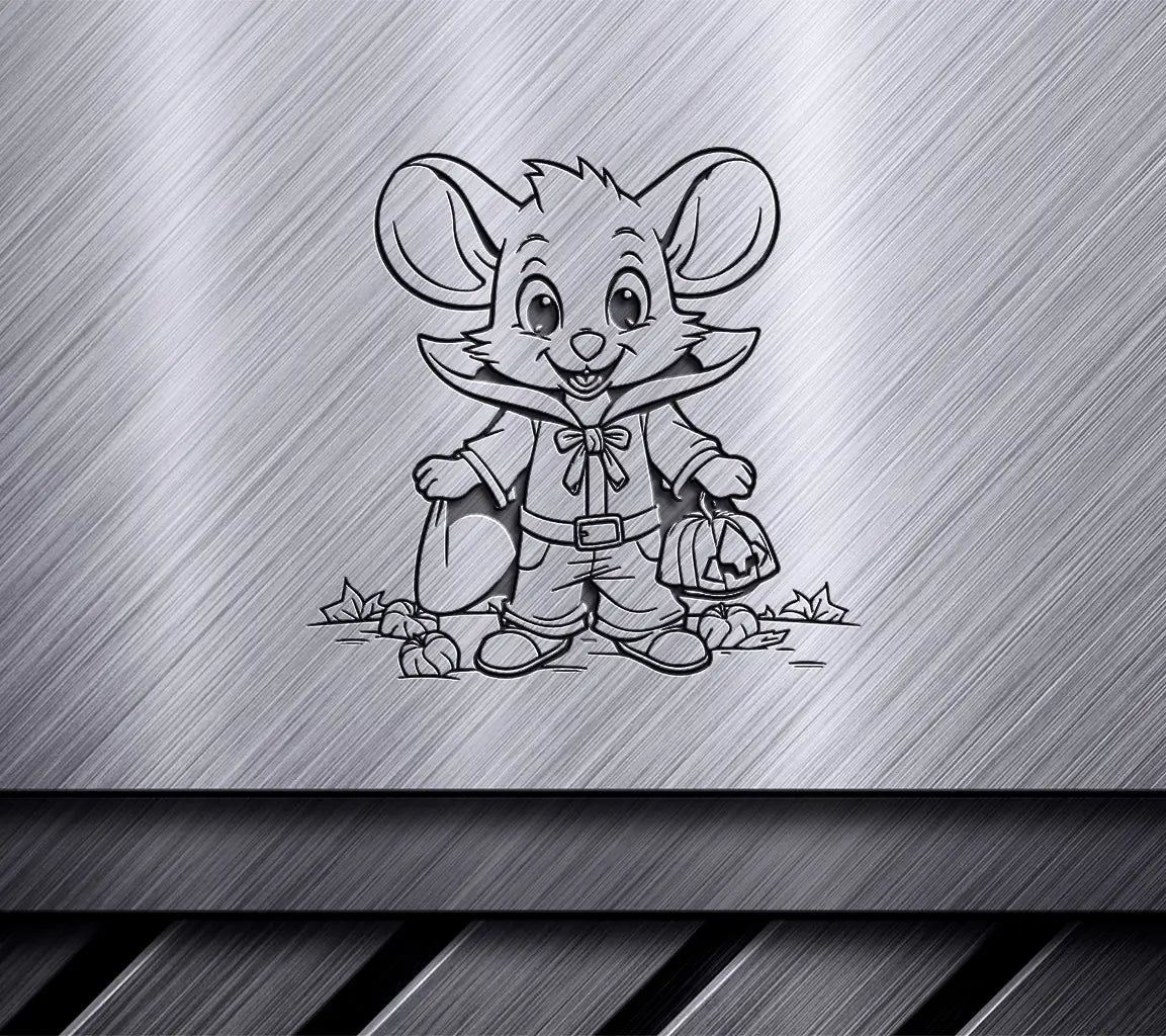 Cute Vampire Mouse Halloween Coloring Page SVG SVG