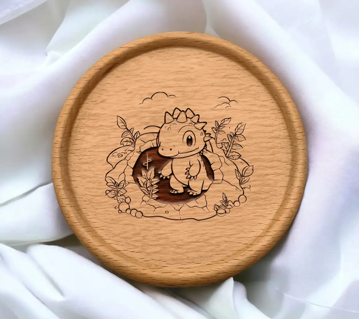 Cute Dinosaur Garden Coloring Page SVG -  Illustration SVG