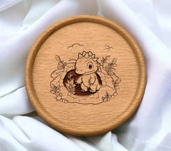 Cute Dinosaur Garden Coloring Page SVG -  Illustration SVG