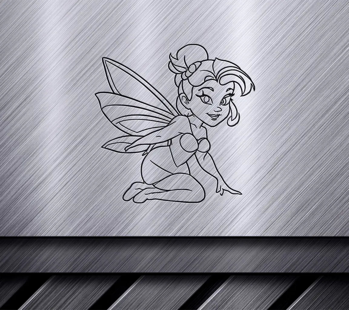  Fairy with Wings SVG - Cute Tinker Bell Line Art Illustration SVG