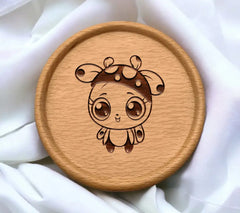 Cute Ladybug & Giraffe SVG -  Drawing with Big Eyes SVG