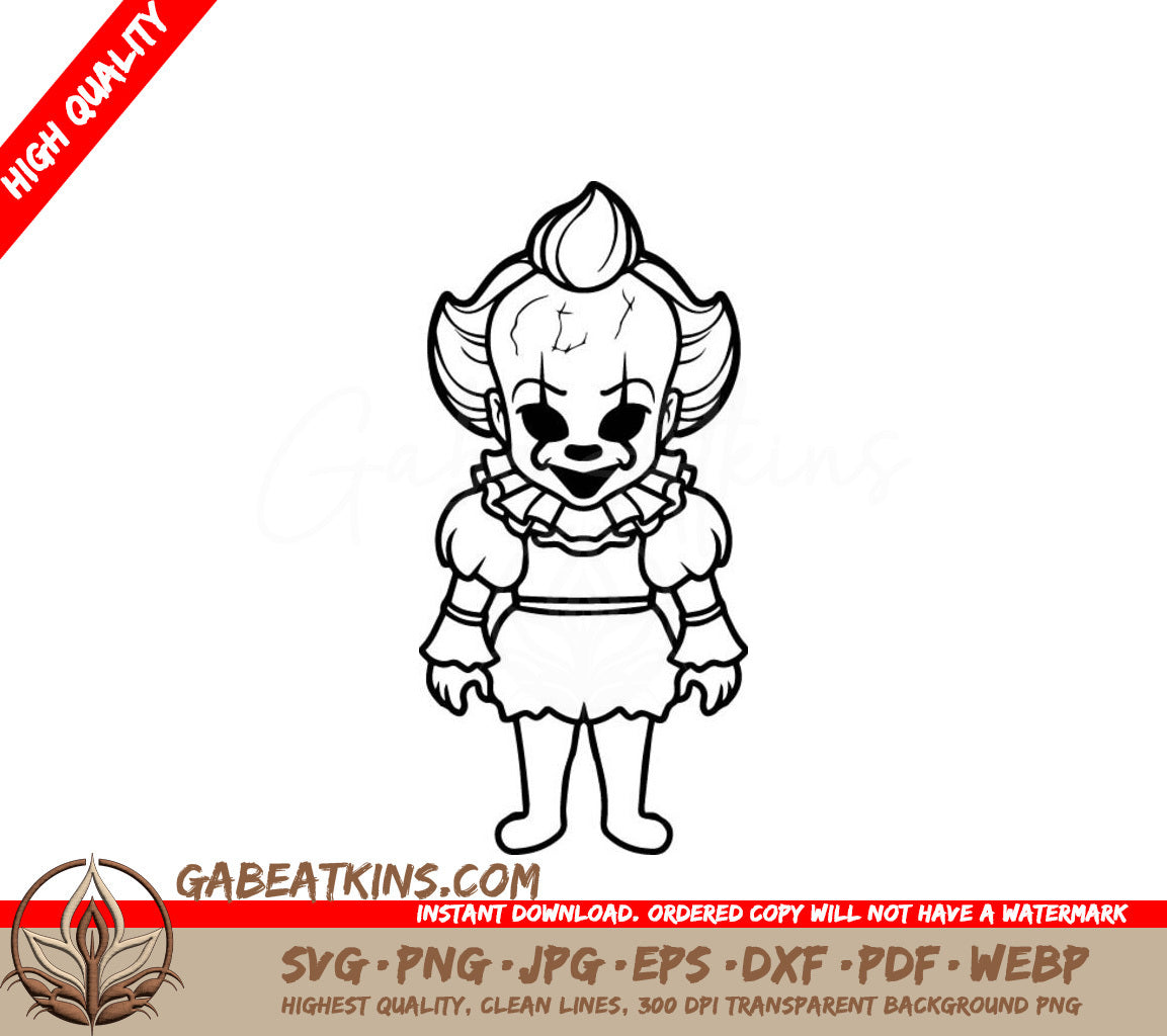  Clown Baby Horror SVG - Cute & Spooky Vector Illustration SVG