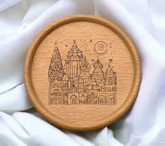  Cityscape with Castle SVG - Architecture Coloring Book for Kids SVG