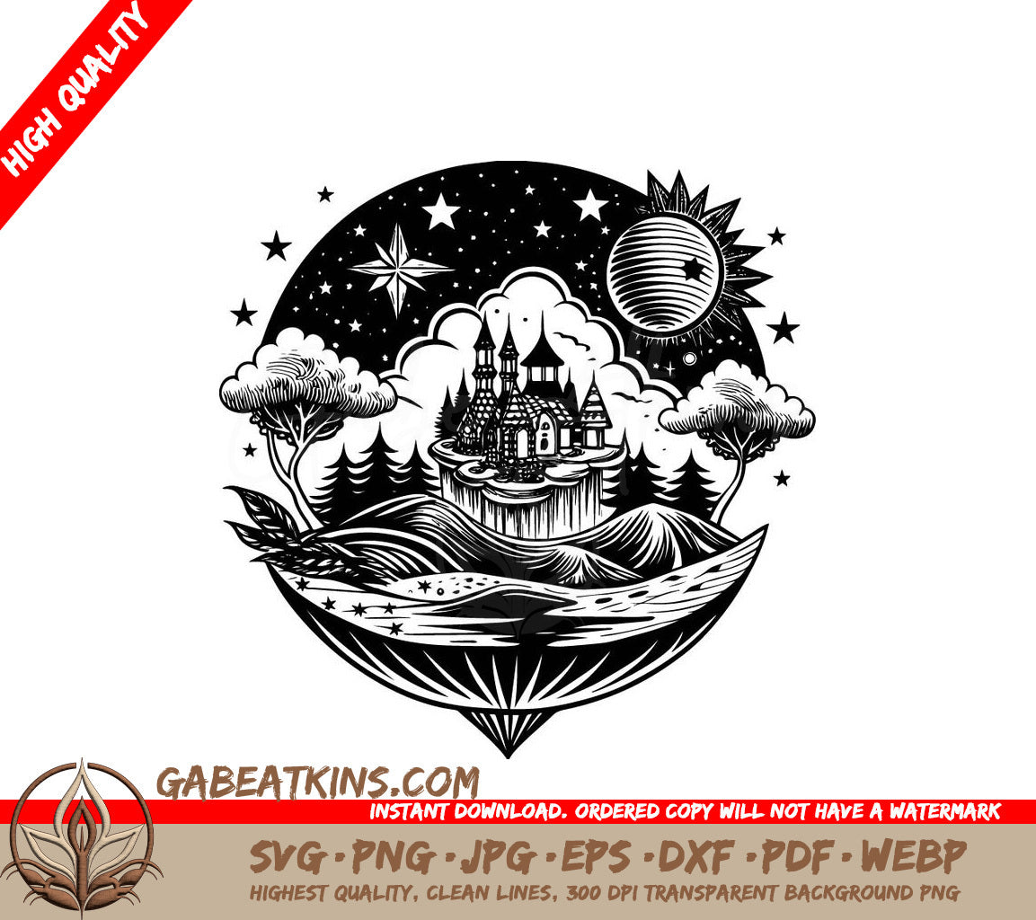  Castle Island SVG - Vector Illustration SVG