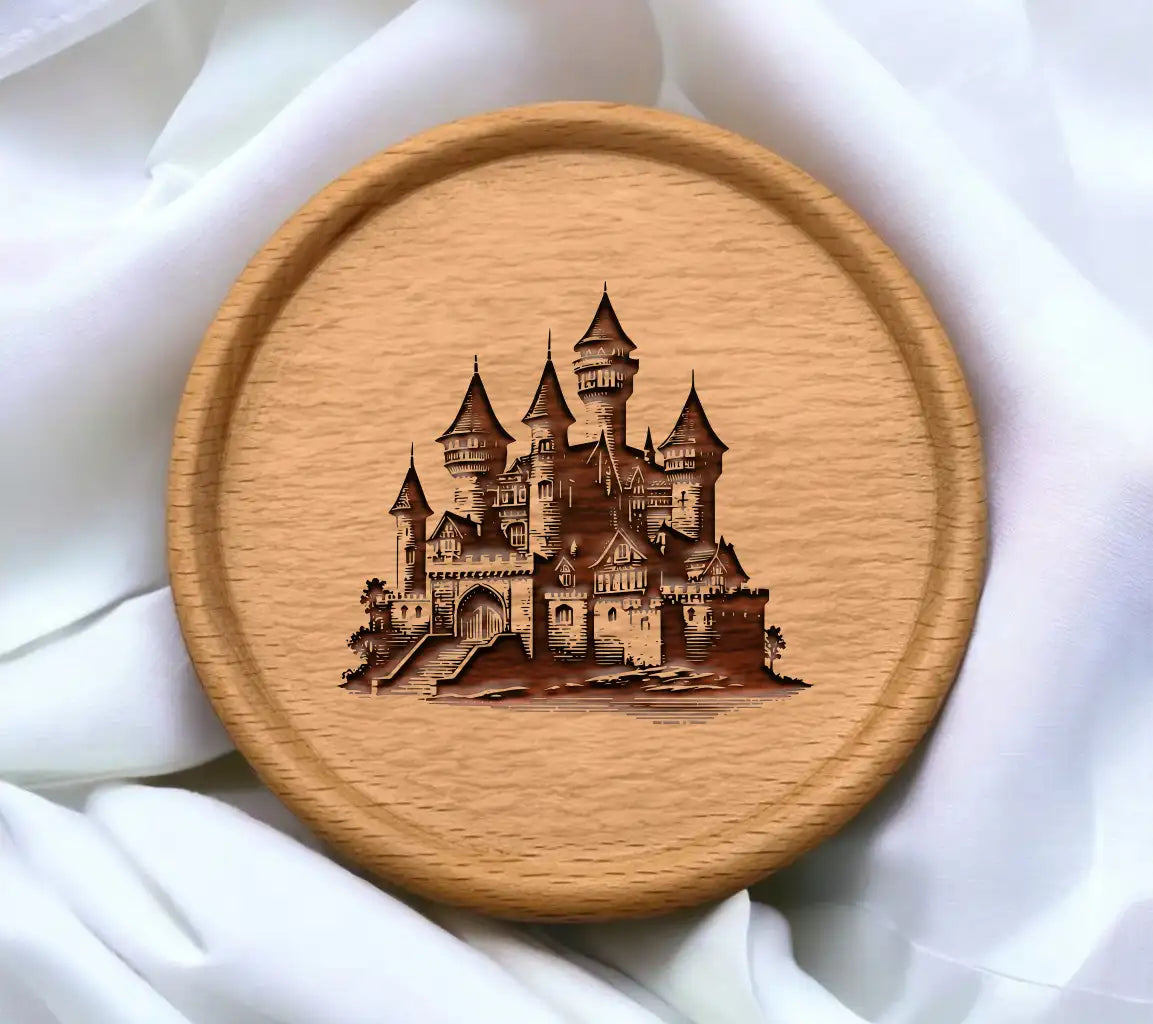  Castle SVG - Ancient Stone Castle Engraving Drawing SVG