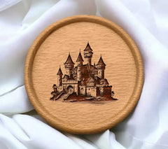  Castle SVG - Ancient Stone Castle Engraving Drawing SVG