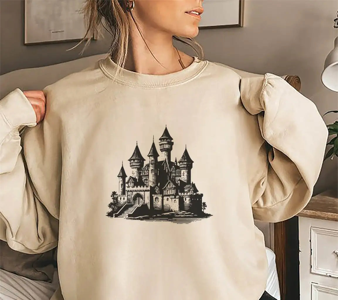  Castle SVG - Ancient Stone Castle Engraving Drawing SVG