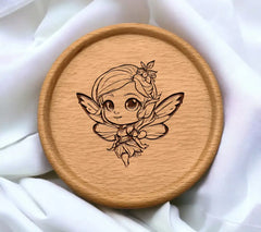  Fairy with Flower SVG - Cute Cartoon Vector Illustration SVG