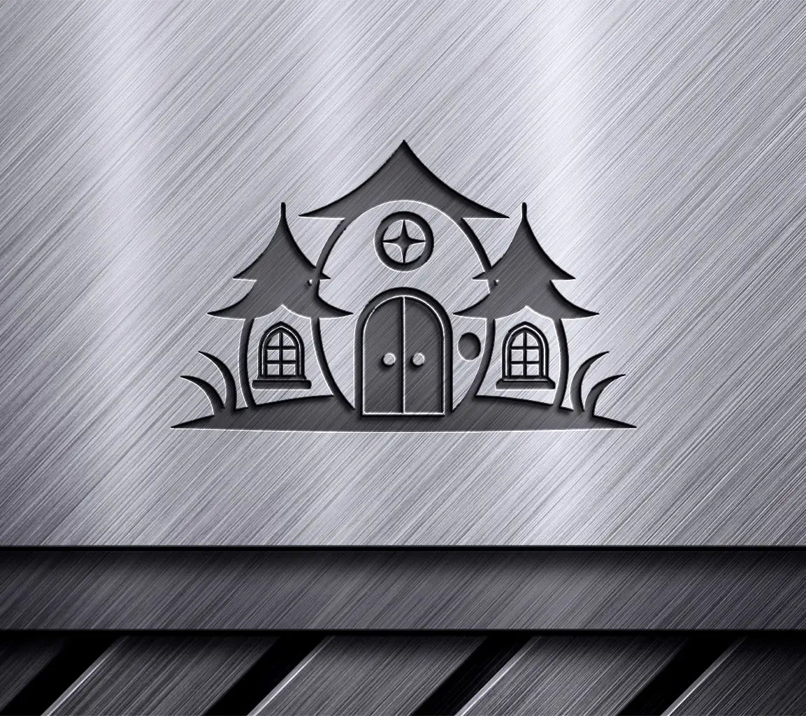  Fairy House Silhouette SVG with Towers - Fairytale Illustration SVG