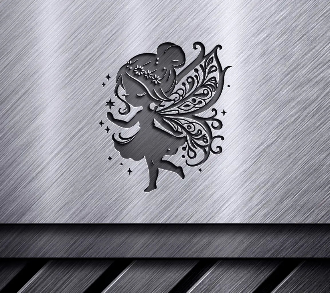  Fairy Silhouette SVG - Flat Design Vector Illustration SVG