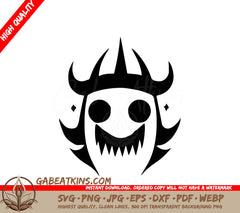  Monster with Horns SVG - Cartoon Ghost Illustration SVG