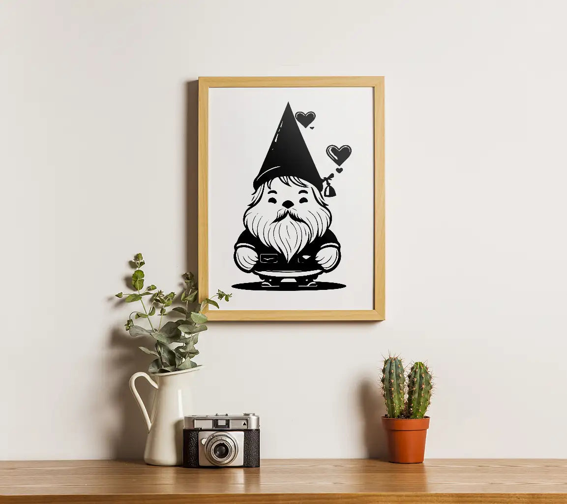  Gnome Valentine SVG - Love Illustration Sketch SVG