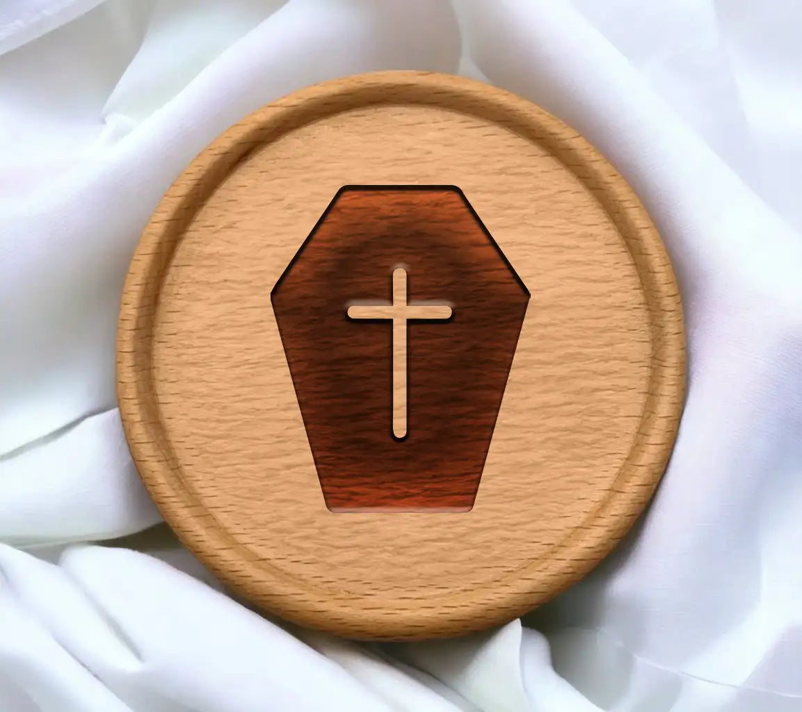 Halloween Coffin SVG - Black Coffin with White Cross SVG