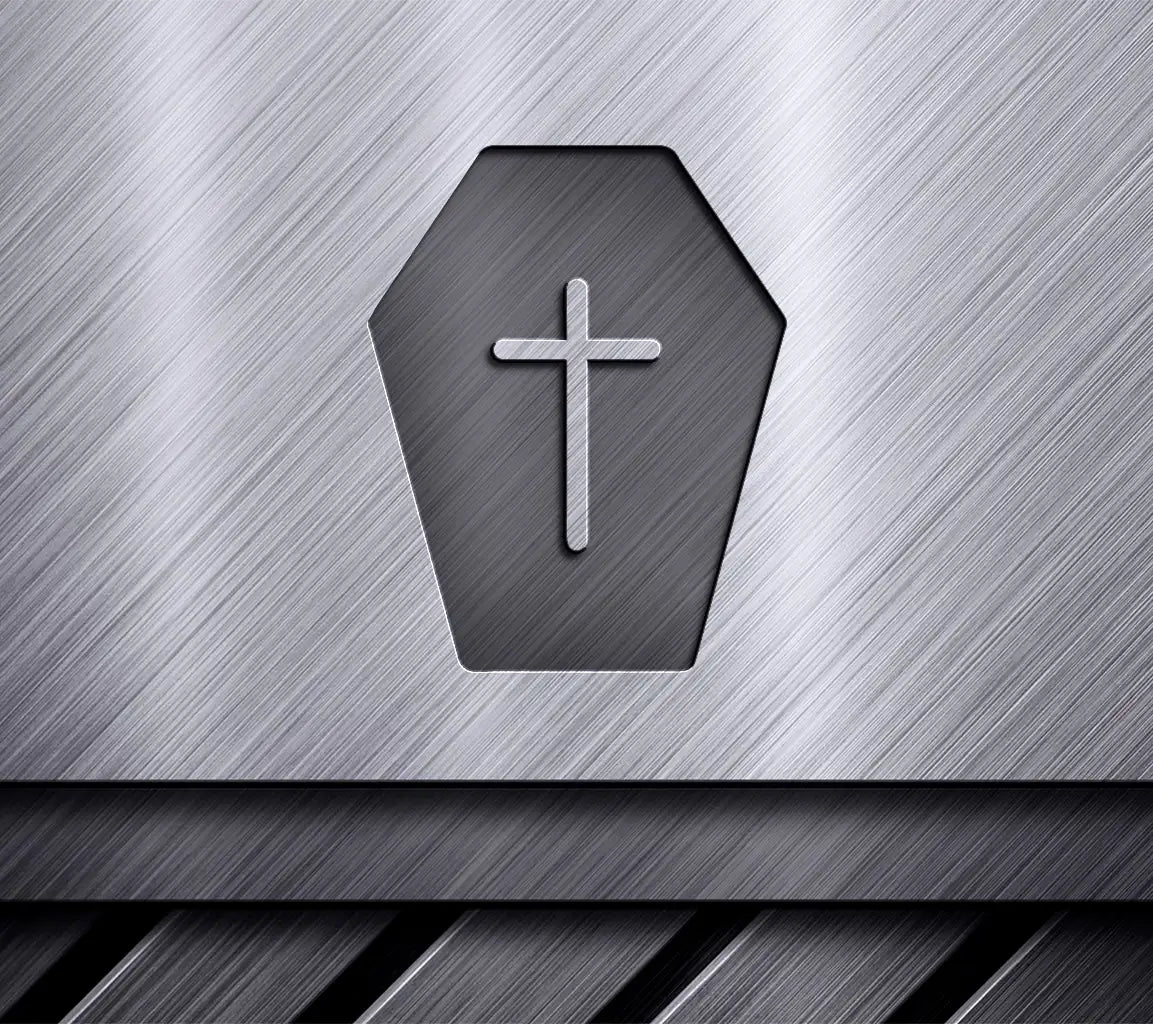 Halloween Coffin SVG - Black Coffin with White Cross SVG
