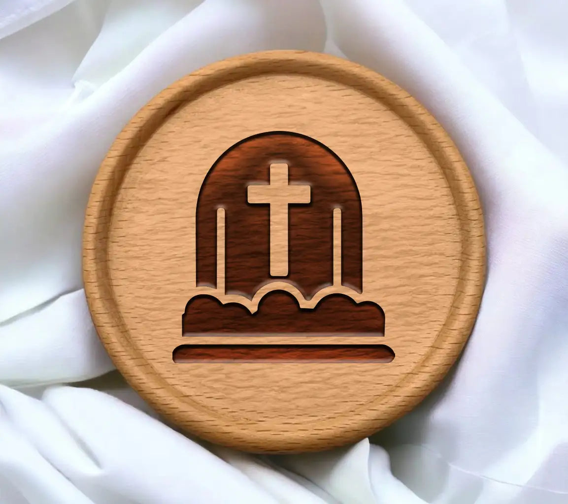  Grave with Cross SVG Icon - Halloween Graveyard Pictogram SVG