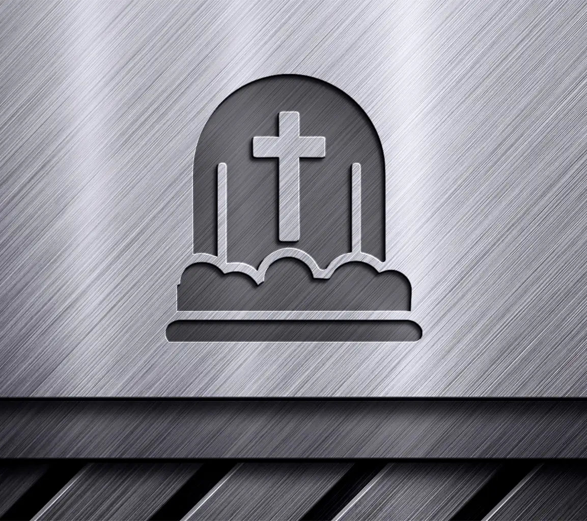  Grave with Cross SVG Icon - Halloween Graveyard Pictogram SVG