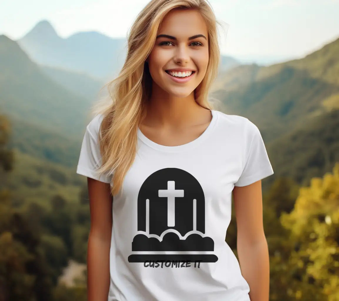 Grave with Cross SVG Icon - Halloween Graveyard Pictogram SVG