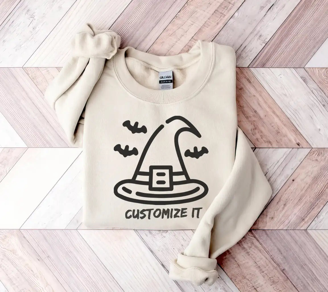Halloween Witch Hat with Bats SVG -  Broken Line Icon SVG