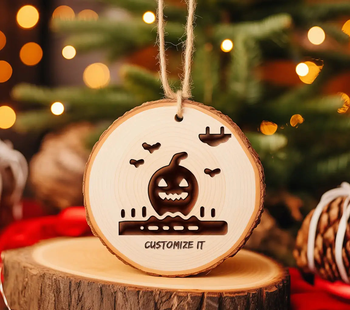 Halloween Pumpkin Silhouette SVG with Bats -  Pictogram SVG