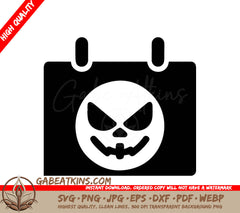 Halloween Skull Face Calendar SVG Icon SVG
