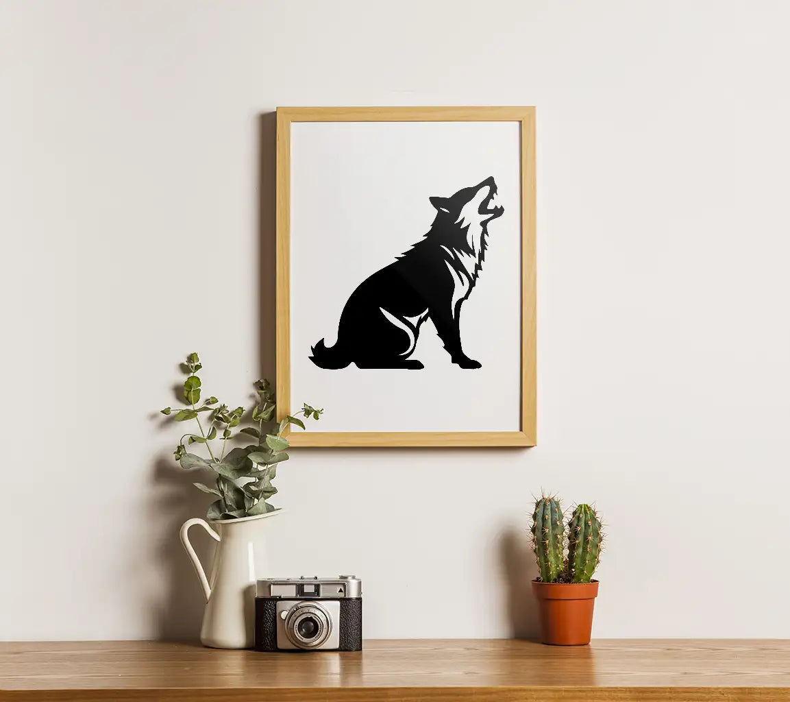  Howling Wolf SVG Icon Illustration SVG