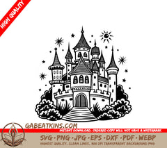  Castle Drawing SVG - Illustration with Stairs SVG