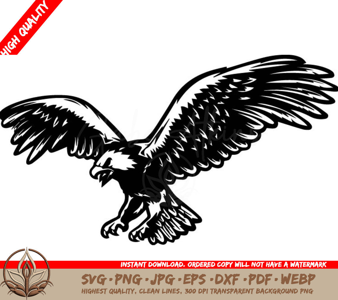 Flying Eagle Mascot Logo Vector Graphic SVG 