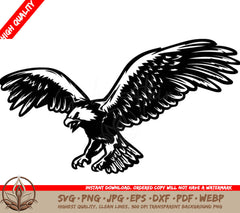 Flying Eagle Mascot Logo Vector Graphic SVG 