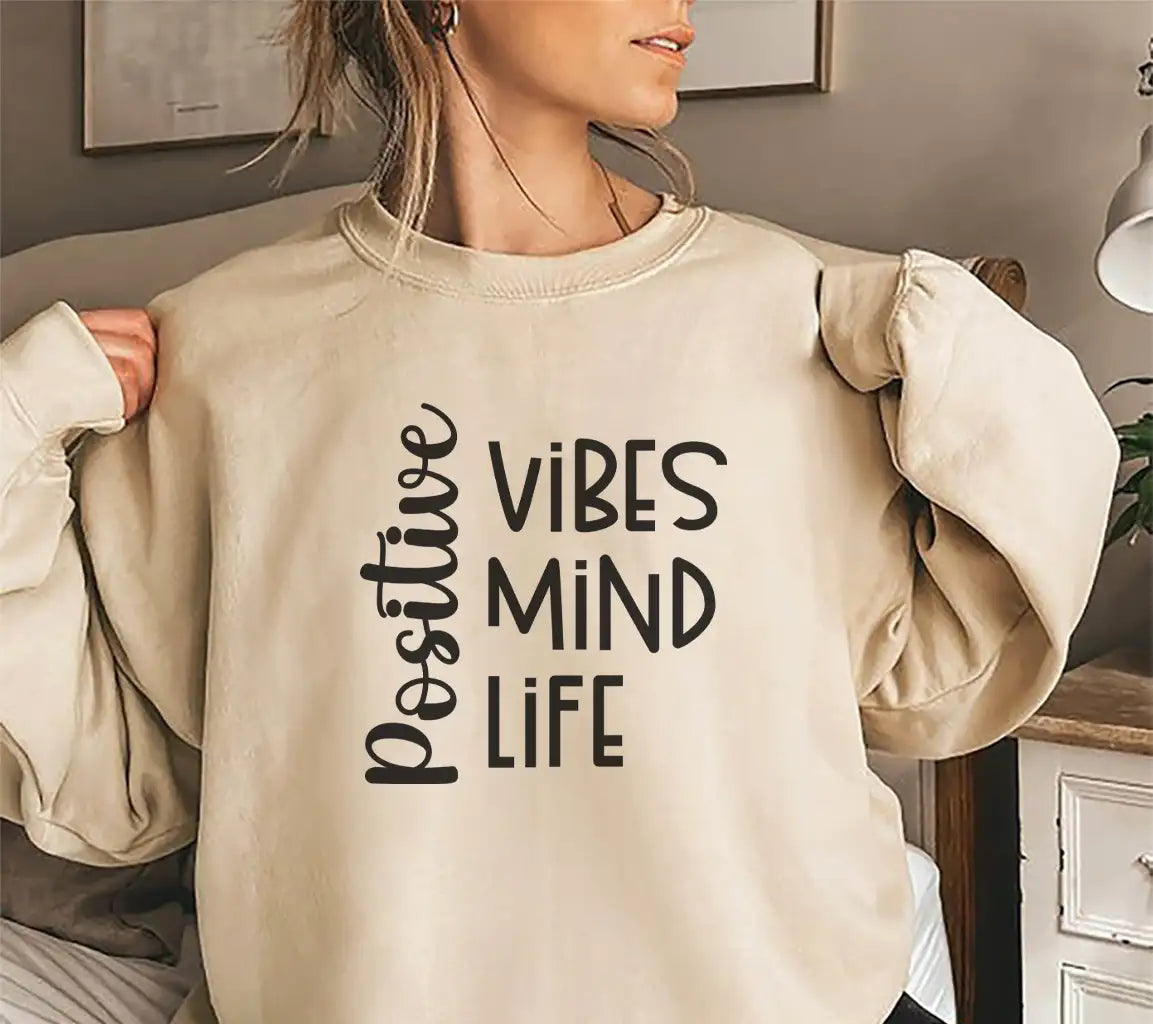 Positive Vibes Mind Life SVG Bundle - Inspirational Design SVG