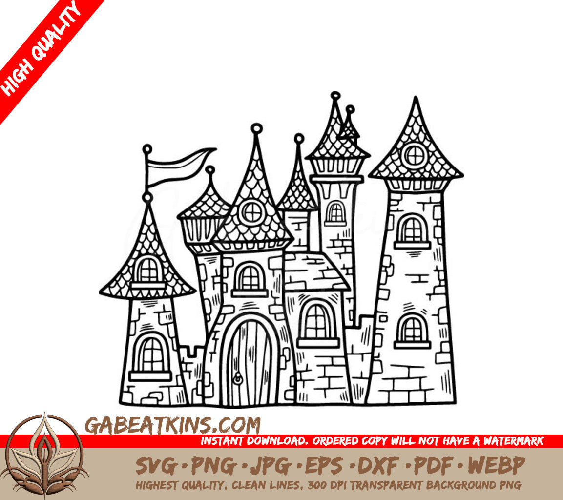  Vampire Castle SVG - Isolated Illustration SVG