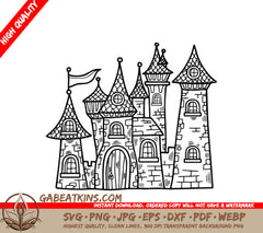  Vampire Castle SVG - Isolated Illustration SVG