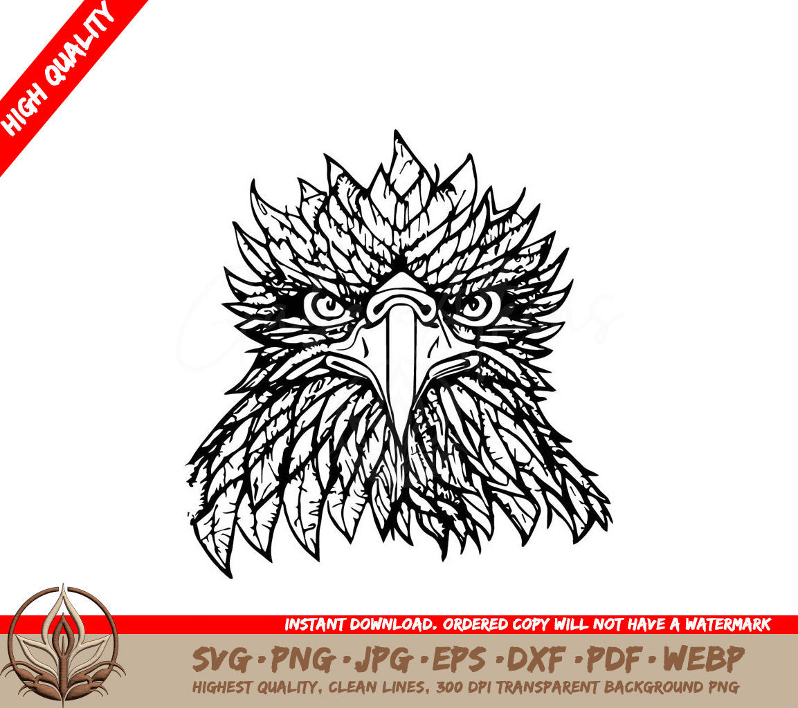 Line Eagle Handrawn Ornament Decoration SVG 