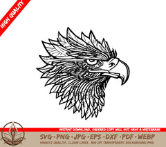 Line Eagle Hand Drawn Ornament Decoration SVG 