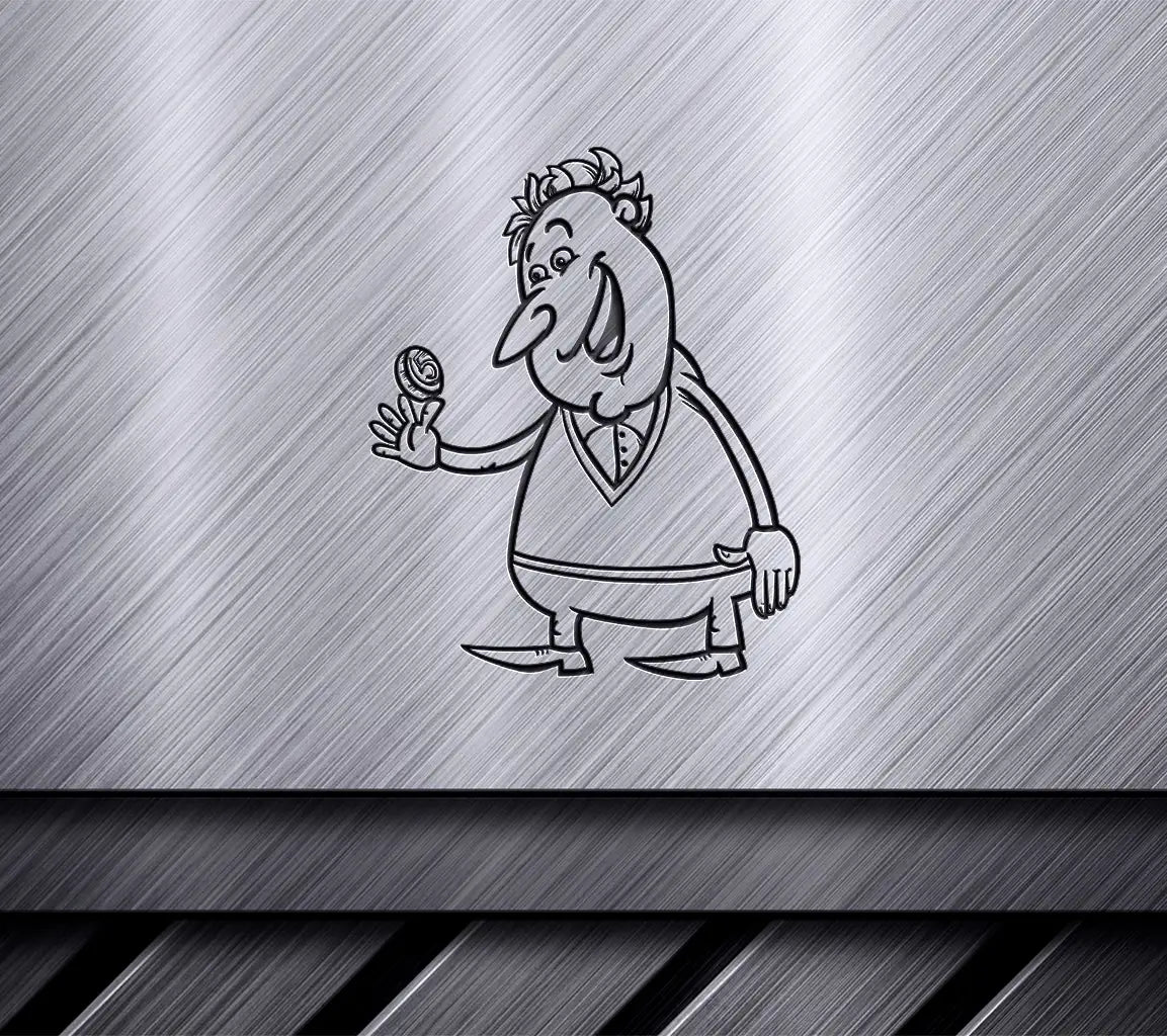  Lucky Man Holding Coin SVG Coloring Page SVG