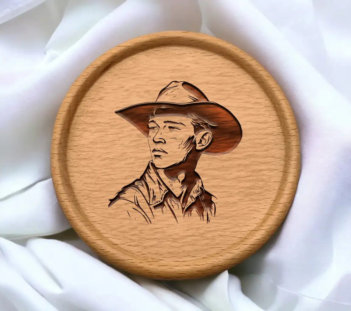  Cowboy Hat Man Portrait SVG SVG